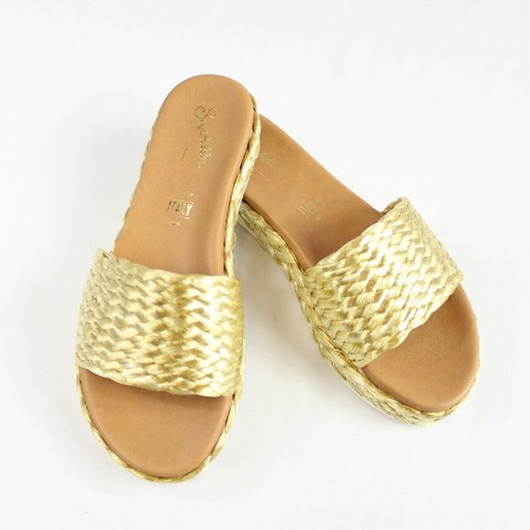 straw slide sandals